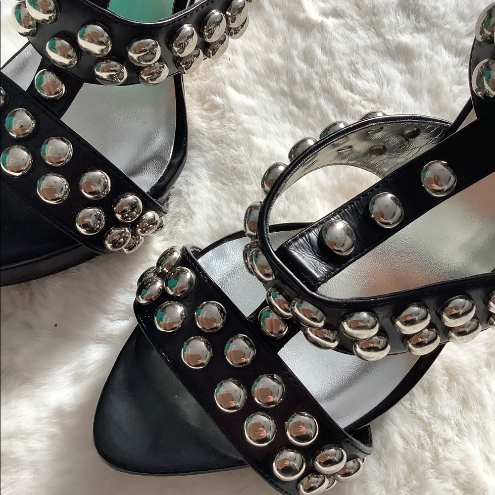 Report signature leather beaded platform heels